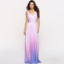 Load image into Gallery viewer, 2019 Fall New Multiple Wearing Methods Rope Cross Bandage Dress Sexy Halter Dress Floor-length Long Backless Maxi Dress V Neck