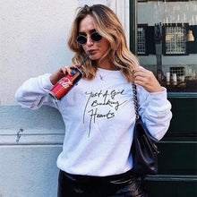 Load image into Gallery viewer, White Sweatshirt Women Kawaii Red Black Long Sleeve Sweatshirt Autumn Winter Pull A Capuche Femme Ladies Friends Christmas Gift