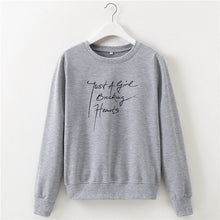 Load image into Gallery viewer, White Sweatshirt Women Kawaii Red Black Long Sleeve Sweatshirt Autumn Winter Pull A Capuche Femme Ladies Friends Christmas Gift