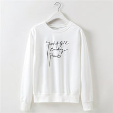 Load image into Gallery viewer, White Sweatshirt Women Kawaii Red Black Long Sleeve Sweatshirt Autumn Winter Pull A Capuche Femme Ladies Friends Christmas Gift