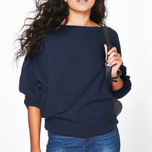 Load image into Gallery viewer, Autumn New Solid Color Women Sweatshirt Fashion Batwing Long Sleeve Knitted Sweatshirt O-Neck Casual Bottoming Shirt pull femme