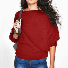 Load image into Gallery viewer, Autumn New Solid Color Women Sweatshirt Fashion Batwing Long Sleeve Knitted Sweatshirt O-Neck Casual Bottoming Shirt pull femme