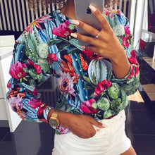 Load image into Gallery viewer, Casual Harajuku Autumn Shirts Women Sweatshirt Cactus Banana Leaf Bird Ice Cream Printed Hoodies Pullovers Pull Jumper M0221