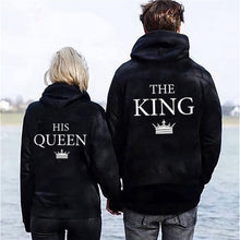 Load image into Gallery viewer, Ins Fashion King And Queen Sweatshirt Aesthetic Hoodie Pull Harajuku Long Sleeve Letter Print Online Shop Black Womens Clothing
