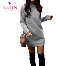 Load image into Gallery viewer, Basic Long Hoodies Sweatshirts Dress Round Neck Pull Fall 2018 Autumn Dress adies Work Wear Sudaderas Mujer 2018 Dresses SJ941R
