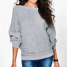 Load image into Gallery viewer, Autumn New Solid Color Women Sweatshirt Fashion Batwing Long Sleeve Knitted Sweatshirt O-Neck Casual Bottoming Shirt pull femme
