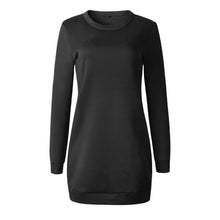 Load image into Gallery viewer, Fashion Sexy Basic Long Hoodies Sweatshirts Dress Round Neck Pull Fall Autumn Dress adies Work Wear Sudaderas Mujer 2019Dresses
