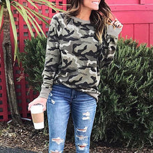 Load image into Gallery viewer, Women Camouflage Printed long sleeve sweatershirts Ladies Loose Pullover Casual Jumpers Tunic Tops Pull Female Hoodies
