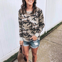 Load image into Gallery viewer, Women Camouflage Printed long sleeve sweatershirts Ladies Loose Pullover Casual Jumpers Tunic Tops Pull Female Hoodies
