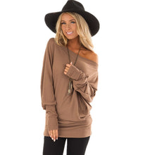 Load image into Gallery viewer, Manubeau Loose Hoodie Off the Shoulder Skew Collar Hoodies Sweatshirts Women Oversized Hooded Pullover Female Loose Pull Femme
