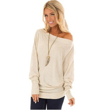 Load image into Gallery viewer, Manubeau Loose Hoodie Off the Shoulder Skew Collar Hoodies Sweatshirts Women Oversized Hooded Pullover Female Loose Pull Femme
