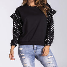 Load image into Gallery viewer, Women hoodies Dot stitching fashion ladies 2018 Spring Autumn long sleeves sweatershirts round neck fall pull WS5929y
