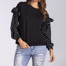 Load image into Gallery viewer, Women hoodies Dot stitching fashion ladies 2018 Spring Autumn long sleeves sweatershirts round neck fall pull WS5929y
