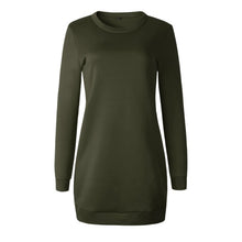 Load image into Gallery viewer, Basic Long Hoodies Sweatshirts Dress Round Neck Pull Fall 2018 Autumn Dress adies Work Wear Sudaderas Mujer 2018 Dresses SJ941R
