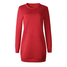 Load image into Gallery viewer, Basic Long Hoodies Sweatshirts Dress Round Neck Pull Fall 2018 Autumn Dress adies Work Wear Sudaderas Mujer 2018 Dresses SJ941R

